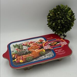 Williams Sonoma Winter Wonderland Train Cakelet Pan - Red and Brown